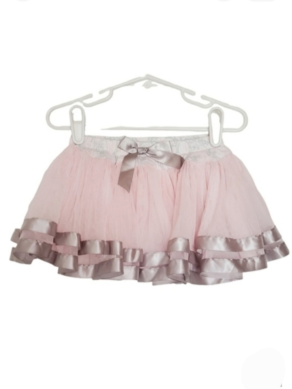 K1005 * Nanette Lepore Top & Tulle Skirt Set Pink Gray Size 12M